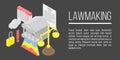 Lawmaking concept banner, isometric style Royalty Free Stock Photo