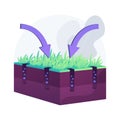 Lawn aeration abstract concept vector illustration. Royalty Free Stock Photo