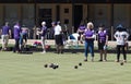 Lawn Bowlers Enjoying A Game Of Bowls