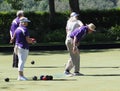 Lawn Bowlers Enjoying A Game Of Bowls