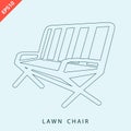 lawn chair design vector flat isolated illustration icons