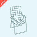 lawn chair design vector flat isolated illustration