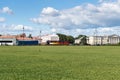 Lawn and cityscape in saint petersburg