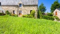 Lawn on courtyard of medieval castle Roche-Jagu