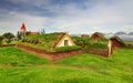 Lawn covering house, iceland original buildings, Glaumbaer Royalty Free Stock Photo