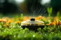 Lawn irrigation Automatic sprinkler system conserves water, with adjustable head
