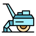 Lawn machinery icon vector flat