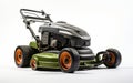 Lawn Mower Against a Clean White Surface -Generative Ai Royalty Free Stock Photo