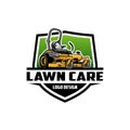 lawn mower logo vector Royalty Free Stock Photo