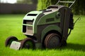 lawn mower for cutting green grass lawn illustration Generative AI