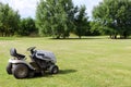 Lawn mower on field