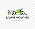 Lawn mower, mower, grass-cutter, mows grass, colored graphic design