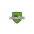 Lawn mower home service logo design template isolated on white background Royalty Free Stock Photo