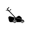 Lawn mower icon or logo, Grass cutter icon Royalty Free Stock Photo