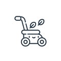 lawn mower icon vector from spring concept. Thin line illustration of lawn mower editable stroke. lawn mower linear sign for use Royalty Free Stock Photo