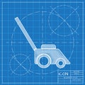 Lawn mower illustration. Gardening technology equipment tool  icon Royalty Free Stock Photo