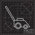 Lawn mower illustration. Gardening technology equipment tool vector icon Royalty Free Stock Photo