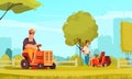 Lawn Mower Illustration Royalty Free Stock Photo