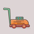 Lawn mower isolated cartoon vector illustration in flat style Royalty Free Stock Photo