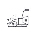Lawn mower line icon concept. Lawn mower vector linear illustration, symbol, sign Royalty Free Stock Photo