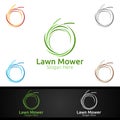 Lawn Mower Logo for Lawn Mowing Gardener Design Royalty Free Stock Photo