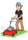 Lawn Mower Man Royalty Free Stock Photo