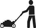 Lawn mower man pictogram Royalty Free Stock Photo