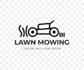 Lawn mower, mower, grass-cutter, mows grass, linear graphic design