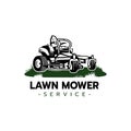 Lawn mower service logo icon isolated