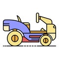 Lawn mower tractor icon color outline vector Royalty Free Stock Photo