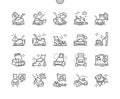 Lawn mower Well-crafted Pixel Perfect Vector Thin Line Icons 30 2x Grid for Web Graphics and Apps.