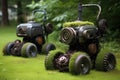 lawn mower wheels on different terrains
