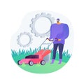 Lawn mowing service abstract concept vector illustration. Royalty Free Stock Photo