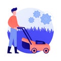 Lawn mowing service abstract concept vector illustration. Royalty Free Stock Photo