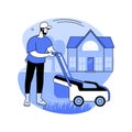Lawn mowing service abstract concept vector illustration. Royalty Free Stock Photo