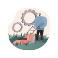 Lawn mowing service abstract concept vector illustration. Royalty Free Stock Photo