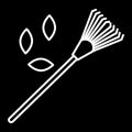 Lawn rake, leaves line icon. vector illustration isolated on black. outline style design, designed for web and app. Eps