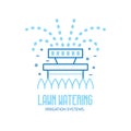 Lawn Watering Logo with garden Sprinkler