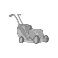 Lawnmower icon, black monochrome style