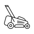 Lawnmower icon. Manual lawn mower. Garden equipment tool