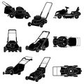 Lawnmower icon set, simple style Royalty Free Stock Photo