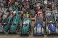 Lawnmowers in the store Royalty Free Stock Photo
