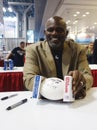 Lawrence Taylor, New York Giants linebacker and Hall of Famer, during autographs session in New York Royalty Free Stock Photo