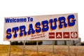 Lawrence Welk honored on a Strasburg, ND road sign Royalty Free Stock Photo