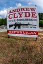 Republican Campaign Sign Shows Automatic Rifle And References Second Amendment