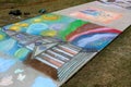 Colorful Chalk Art Covers Sidewalk At Lawrenceville Arts Fest Royalty Free Stock Photo