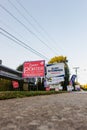 LAWRENCEVILLE, UNITED STATES - Nov 03, 2020: Campaign signs along the side of the road near a polling location in Gwinnett County