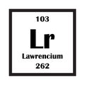 Lawrencium chemical element icon vector Royalty Free Stock Photo