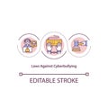 Laws against cyberbullying concept icon