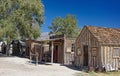 Wooden buildings preserved from historic gold mining days in the Eastern Sierra in Laws, Caifornia